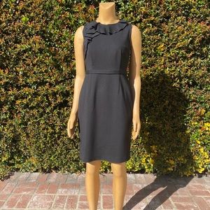 Elie Tahari Black Ruffle Sheath Dress